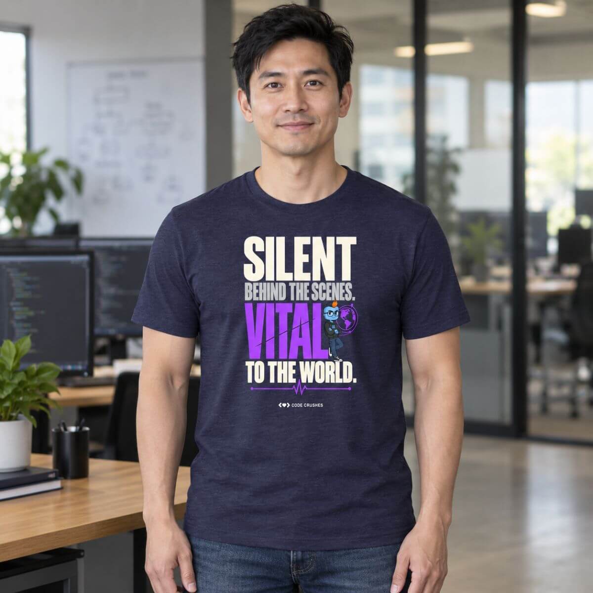 Code Crushes T-SHIRT Silent But Vital T-Shirt