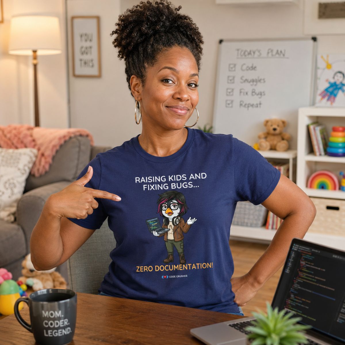 Raising Kids and Fixing Bugs... Zero Documentation. T-Shirt