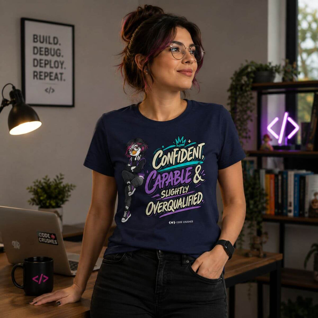 Code Crushes T-SHIRT Confident, Capable & Slightly Overqualified T-Shirt