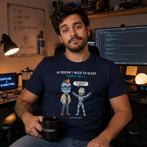 AI Doesn't Need to Sleep. Neither do I. T-Shirt