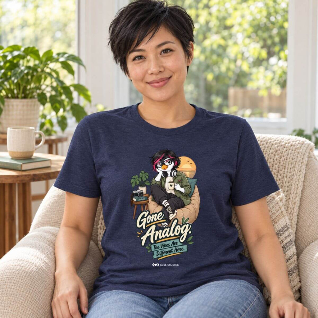 Code Crushes T-SHIRT Heather Midnight Navy / S Gone Analog, Different Vibes T-Shirt