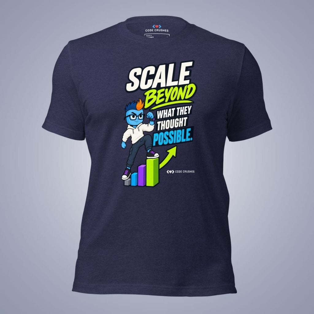 Code Crushes T-SHIRT Heather Midnight Navy / S Scale Beyond What They Thought Possible T-Shirt