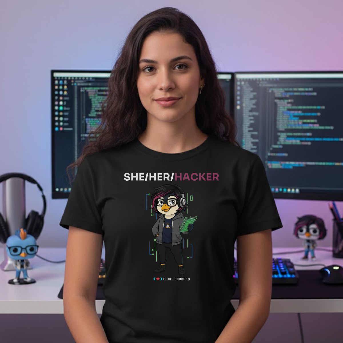 She/Her/Hacker T-shirt