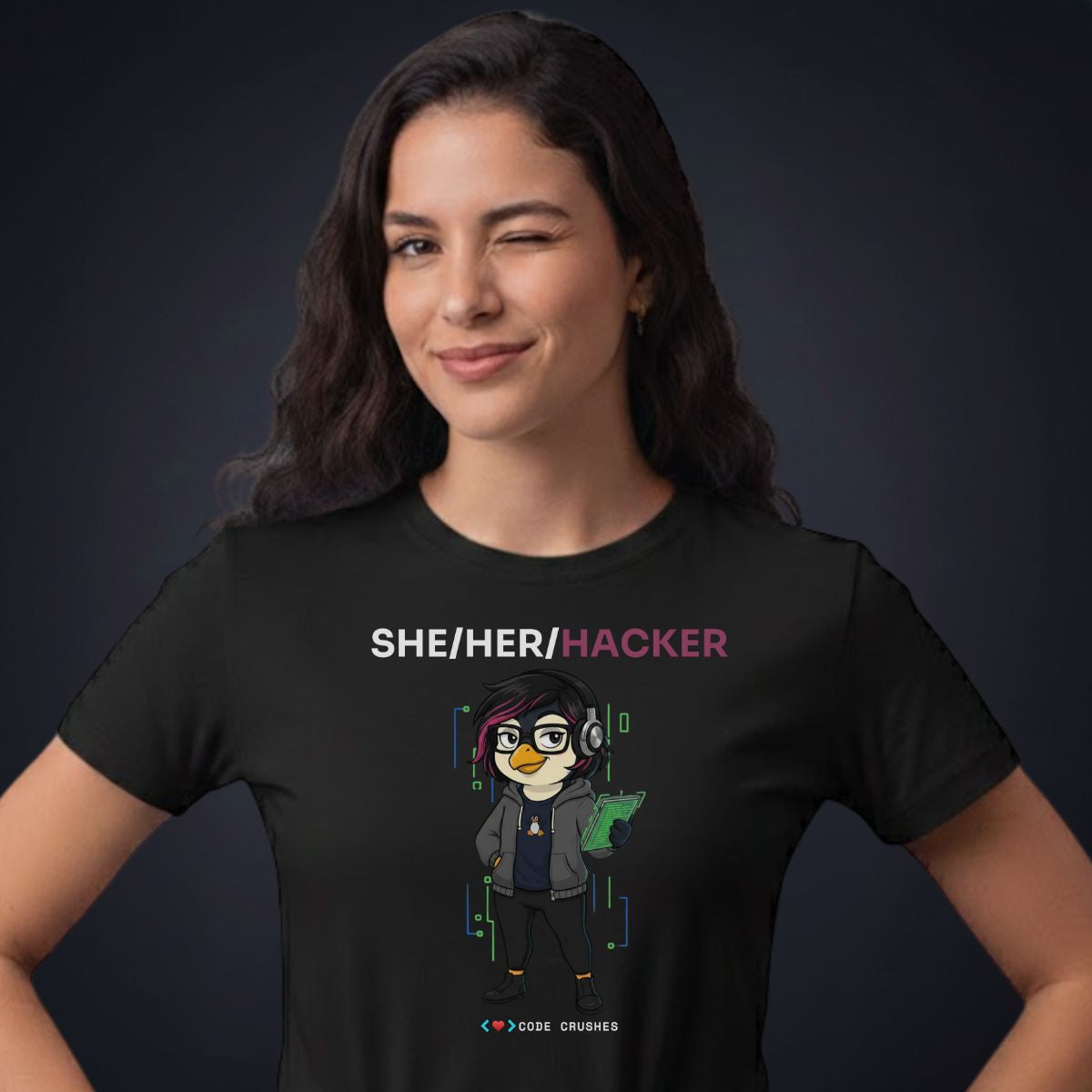She/Her/Hacker T-shirt