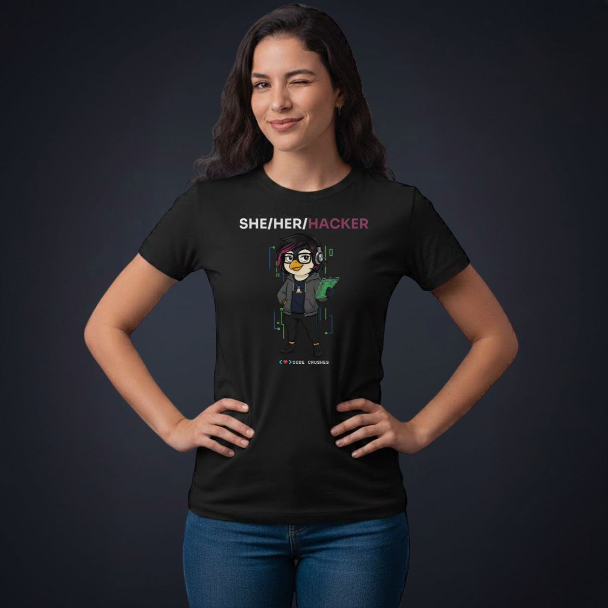 She/Her/Hacker T-shirt