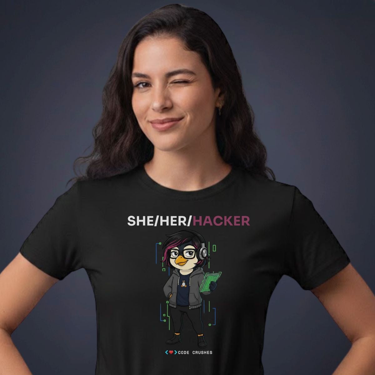 She/Her/Hacker T-shirt