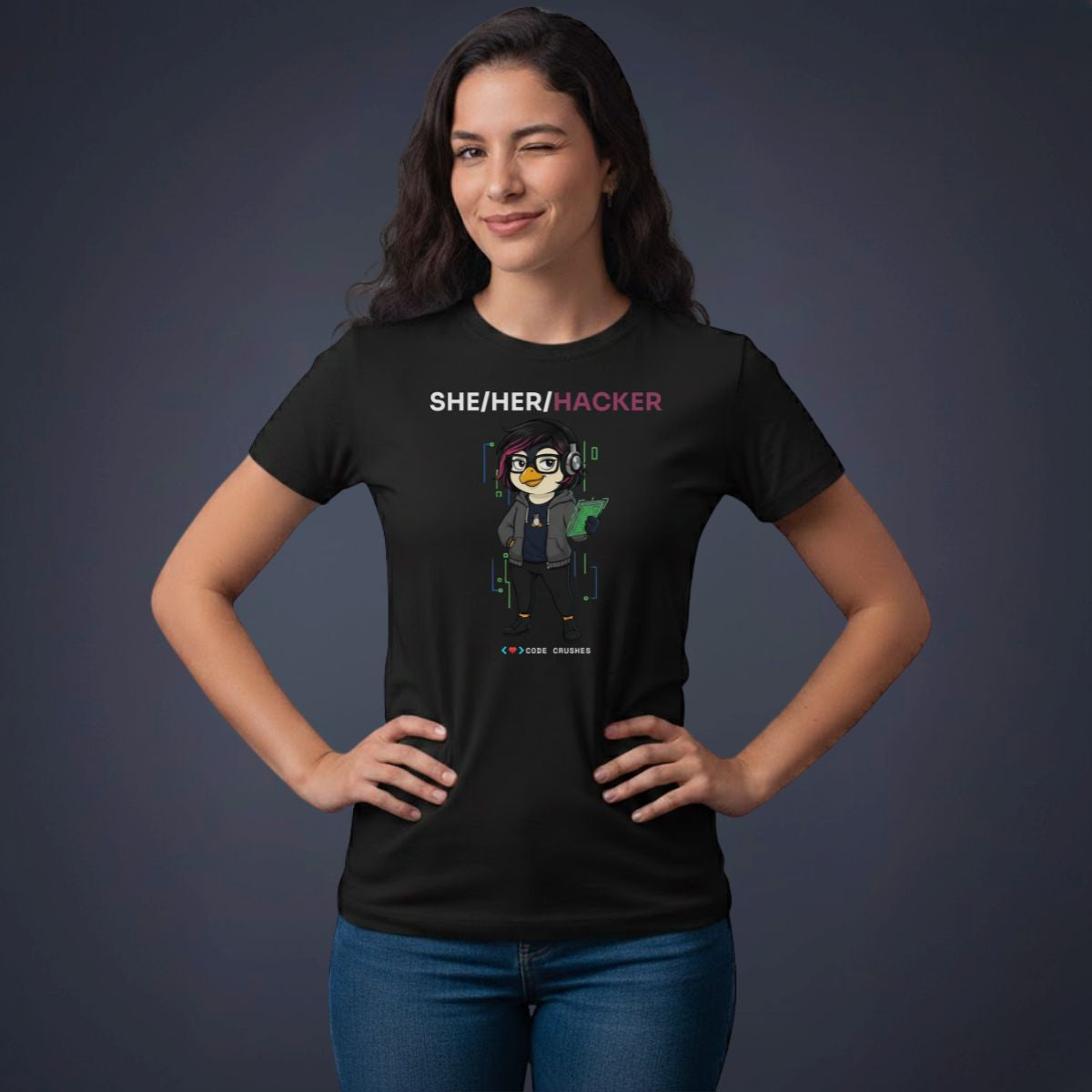 She/Her/Hacker T-shirt