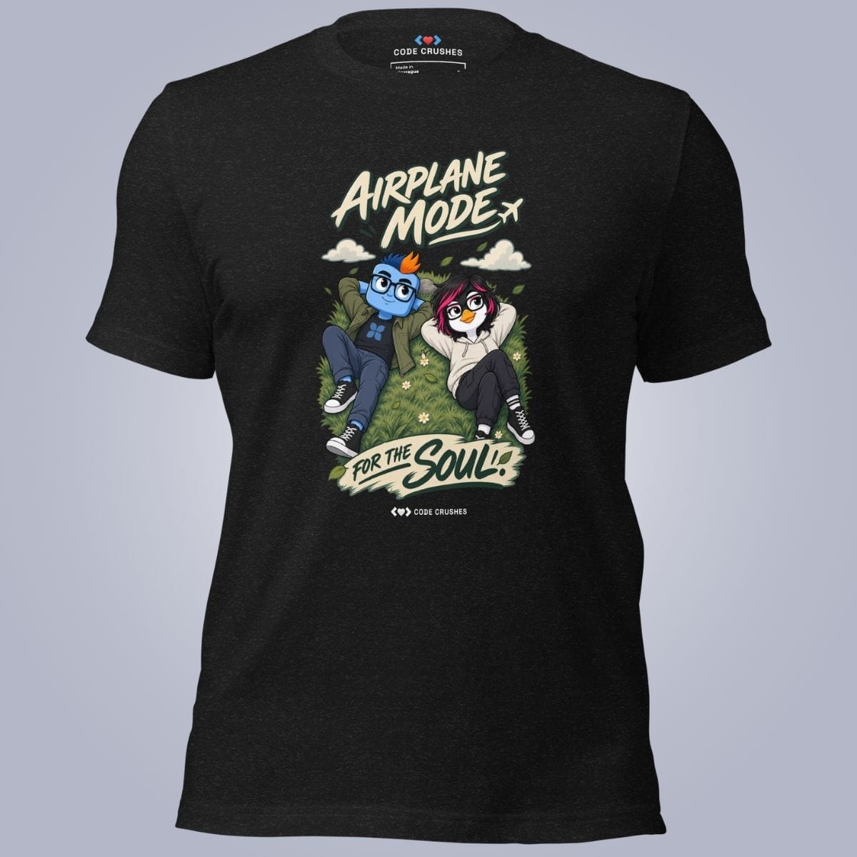 Code Crushes T-SHIRT Black Heather / S Airplane Mode Is Self-Care T-Shirt