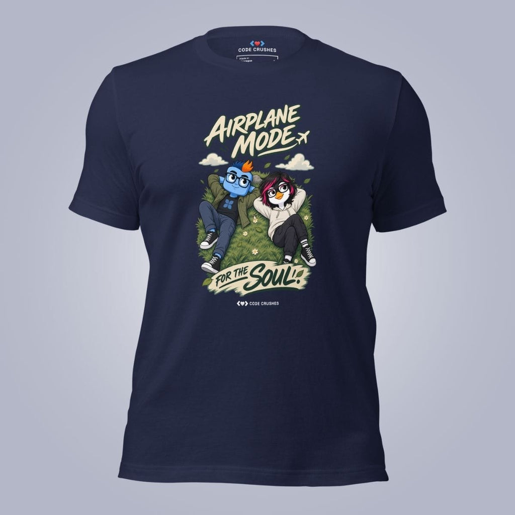 Code Crushes T-SHIRT Navy / S Airplane Mode Is Self-Care T-Shirt