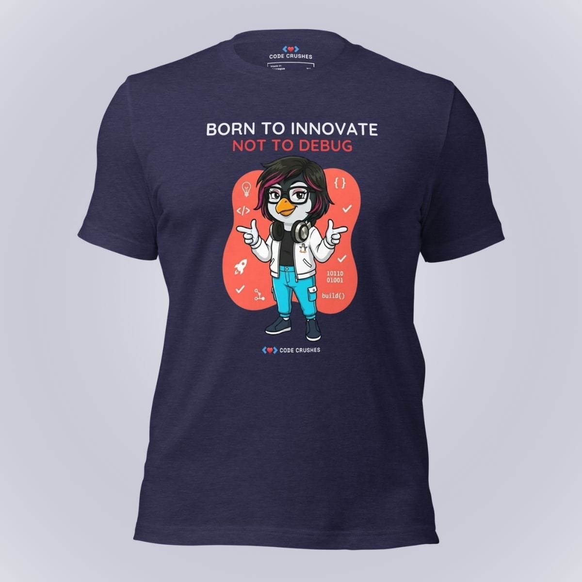 Code Crushes T-SHIRT Heather Midnight Navy / S Born to Innovate. Not to Debug. T-Shirt