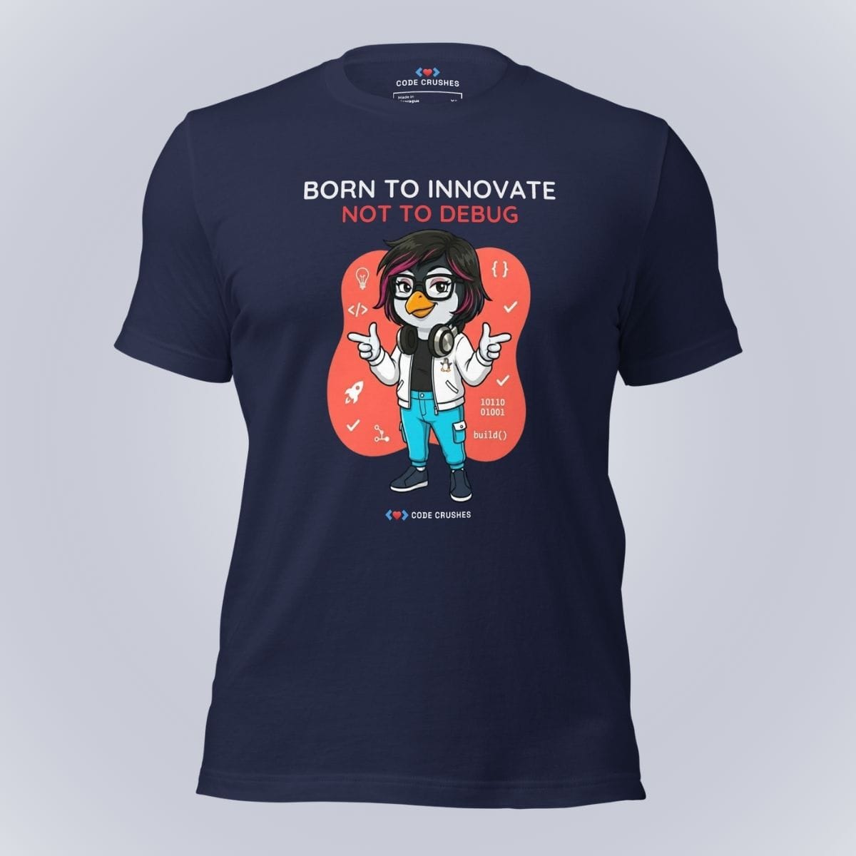 Code Crushes T-SHIRT Navy / S Born to Innovate. Not to Debug. T-Shirt