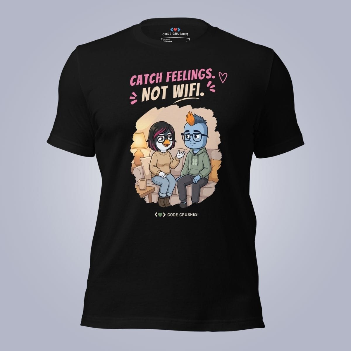 Code Crushes T-SHIRT Black / S Catch Feelings. Not WiFi. T-Shirt