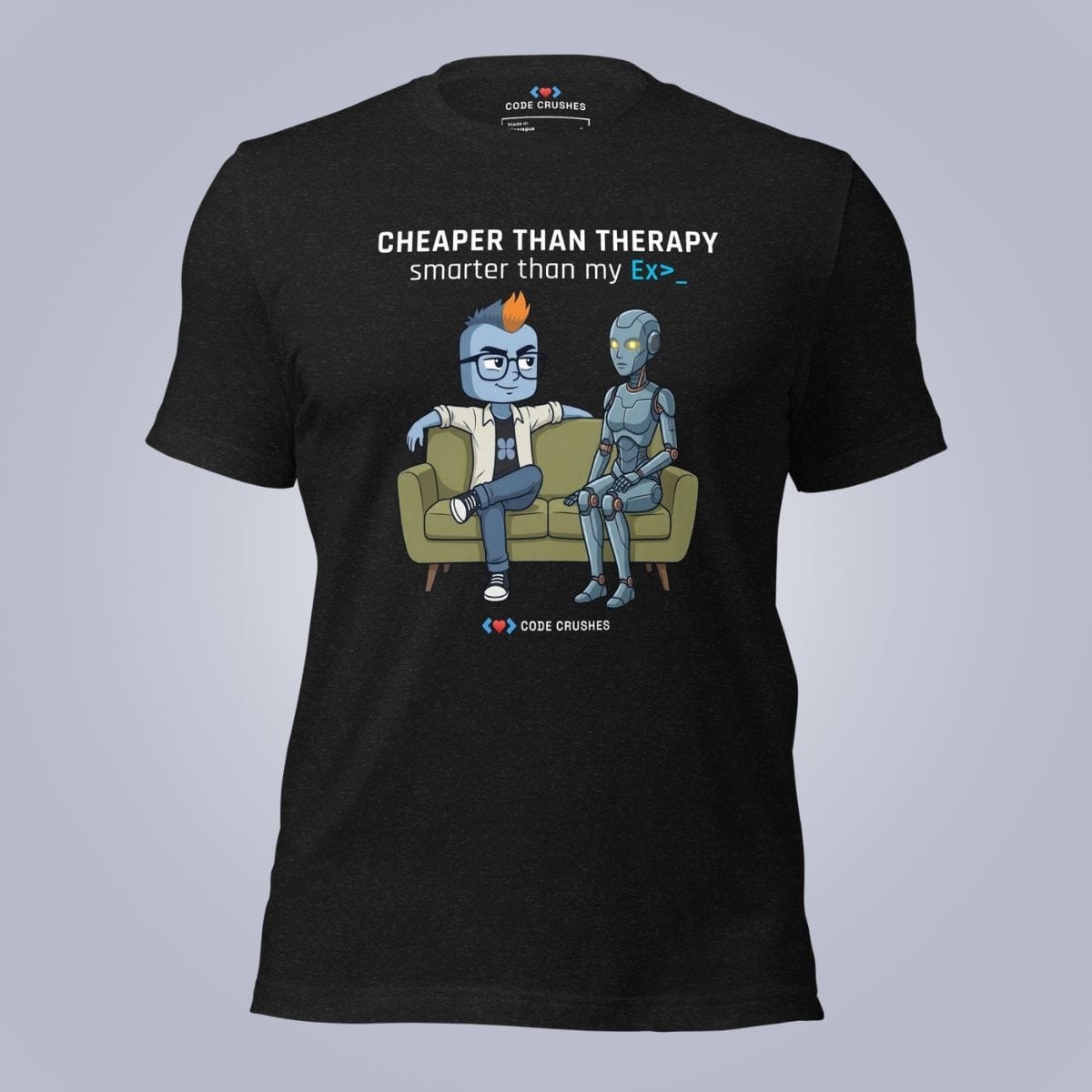 Code Crushes T-SHIRT Black Heather / S Cheaper Than Therapy. Smarter Than My Ex. T-Shirt