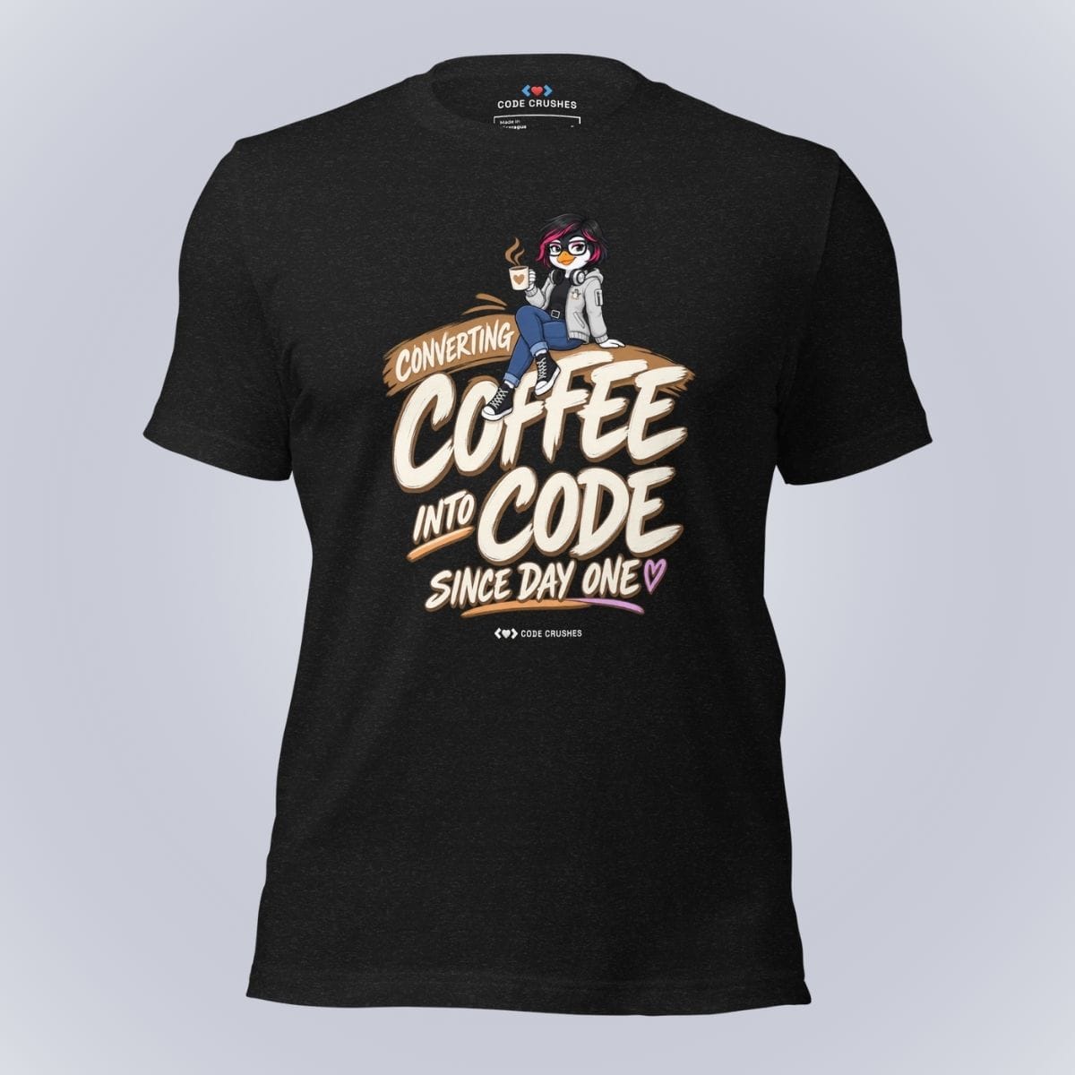 Code Crushes T-SHIRT Black Heather / S Converting Coffee Into Code T-Shirt
