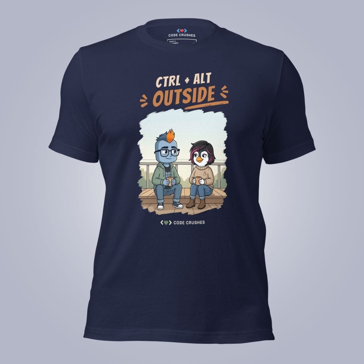 Code Crushes T-SHIRT Navy / S Ctrl + Alt + Outside. T-Shirt