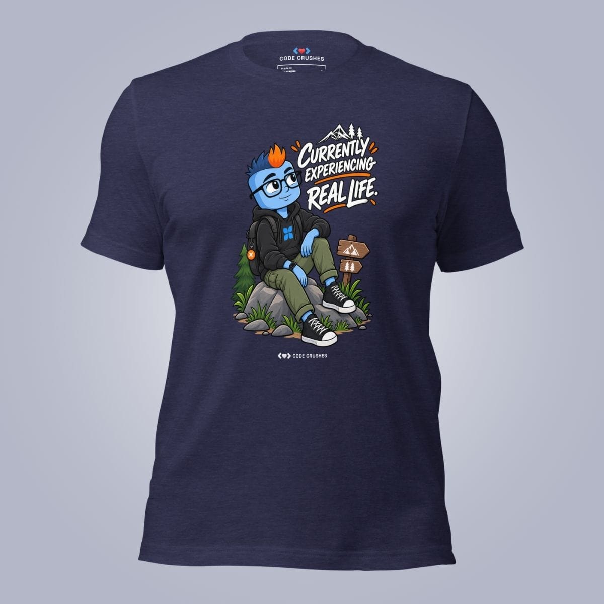 Code Crushes T-SHIRT Heather Midnight Navy / S Currently Experiencing Real Life T-Shirt