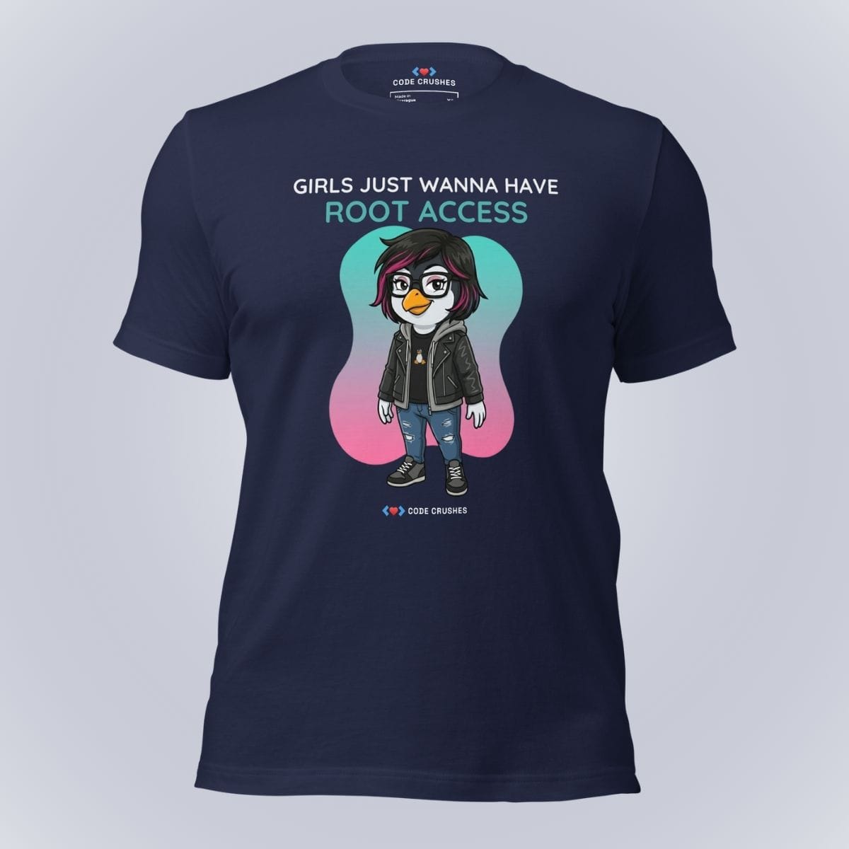 Code Crushes T-SHIRT Navy / S Girls Just Wanna Have Root Access. T-Shirt