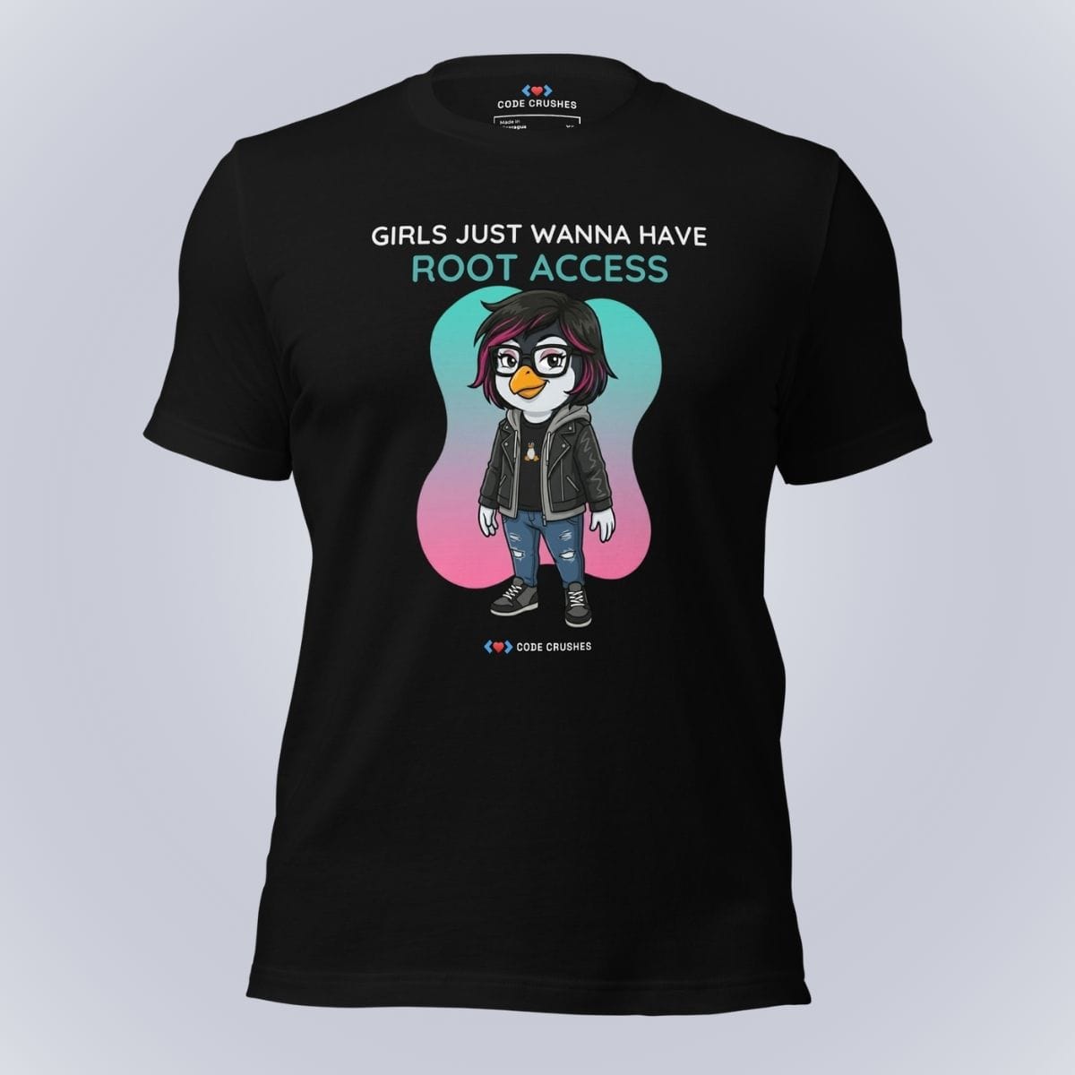 Code Crushes T-SHIRT Black / S Girls Just Wanna Have Root Access. T-Shirt