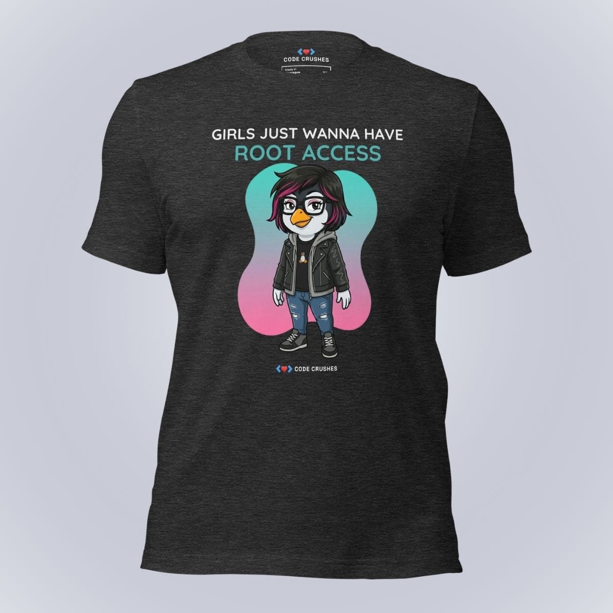Code Crushes T-SHIRT Dark Grey Heather / S Girls Just Wanna Have Root Access. T-Shirt