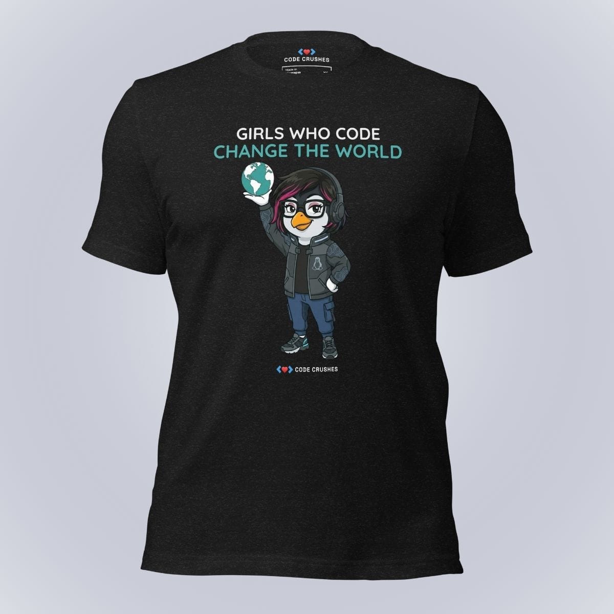 Code Crushes T-SHIRT Black Heather / S Girls Who Code Change the World. T-Shirt