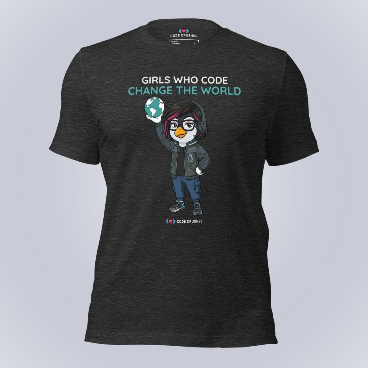 Code Crushes T-SHIRT Dark Grey Heather / S Girls Who Code Change the World. T-Shirt