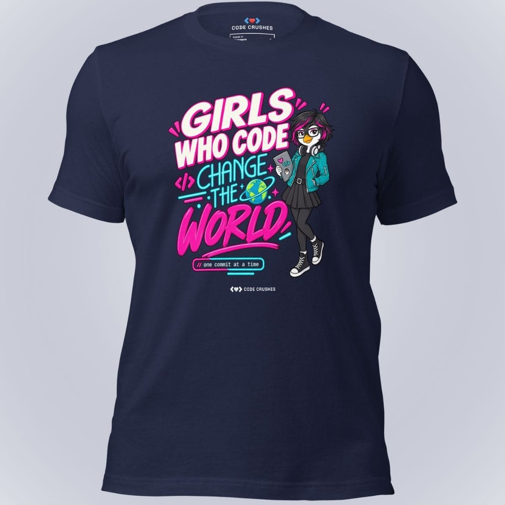 Code Crushes T-SHIRT Navy / S Girls Who Code Change the World. T-Shirt