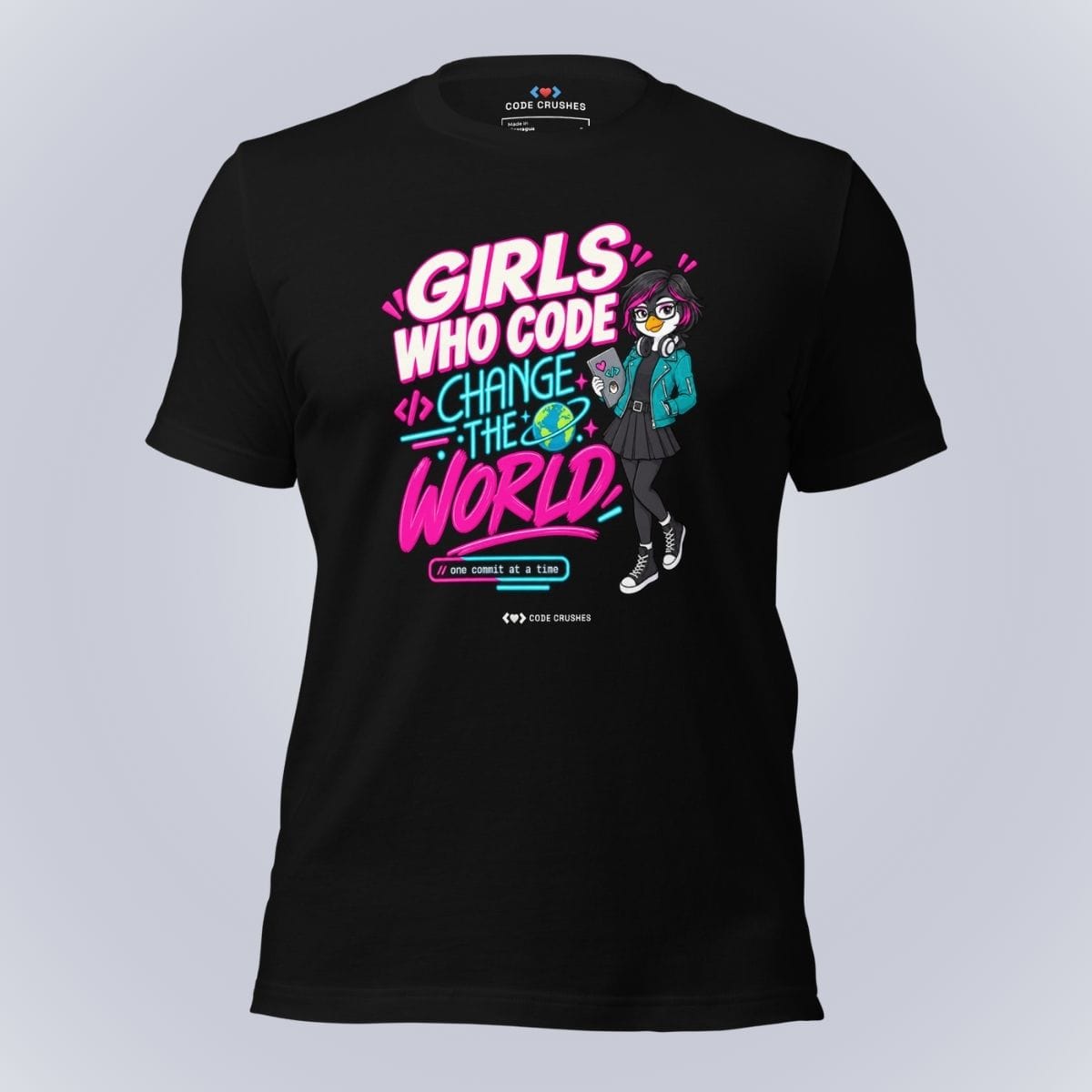 Code Crushes T-SHIRT Black / S Girls Who Code Change the World. T-Shirt