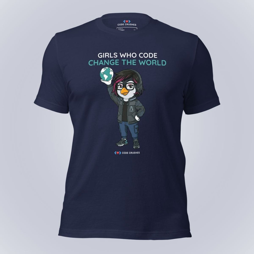 Code Crushes T-SHIRT Navy / S Girls Who Code Change the World. T-Shirt