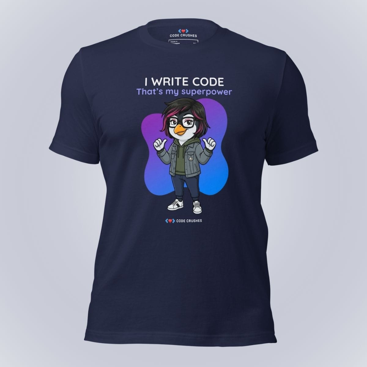Code Crushes T-SHIRT Navy / S I Write Code. That's My Superpower. T-Shirt