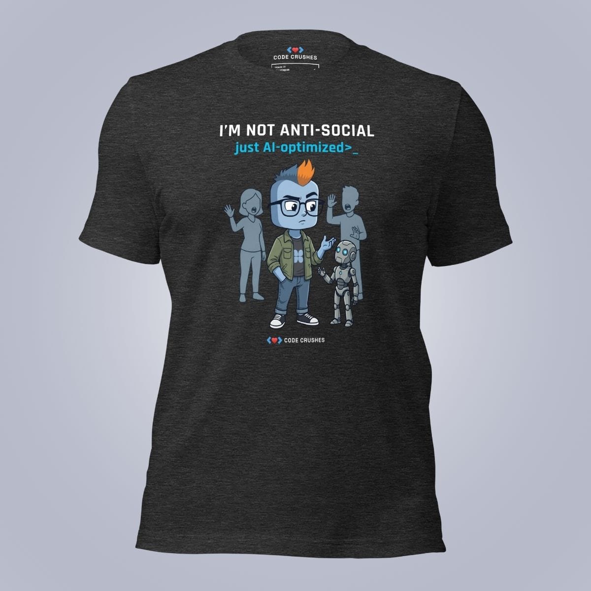 Code Crushes T-SHIRT Dark Grey Heather / S I'm Not Anti-Social T-Shirt