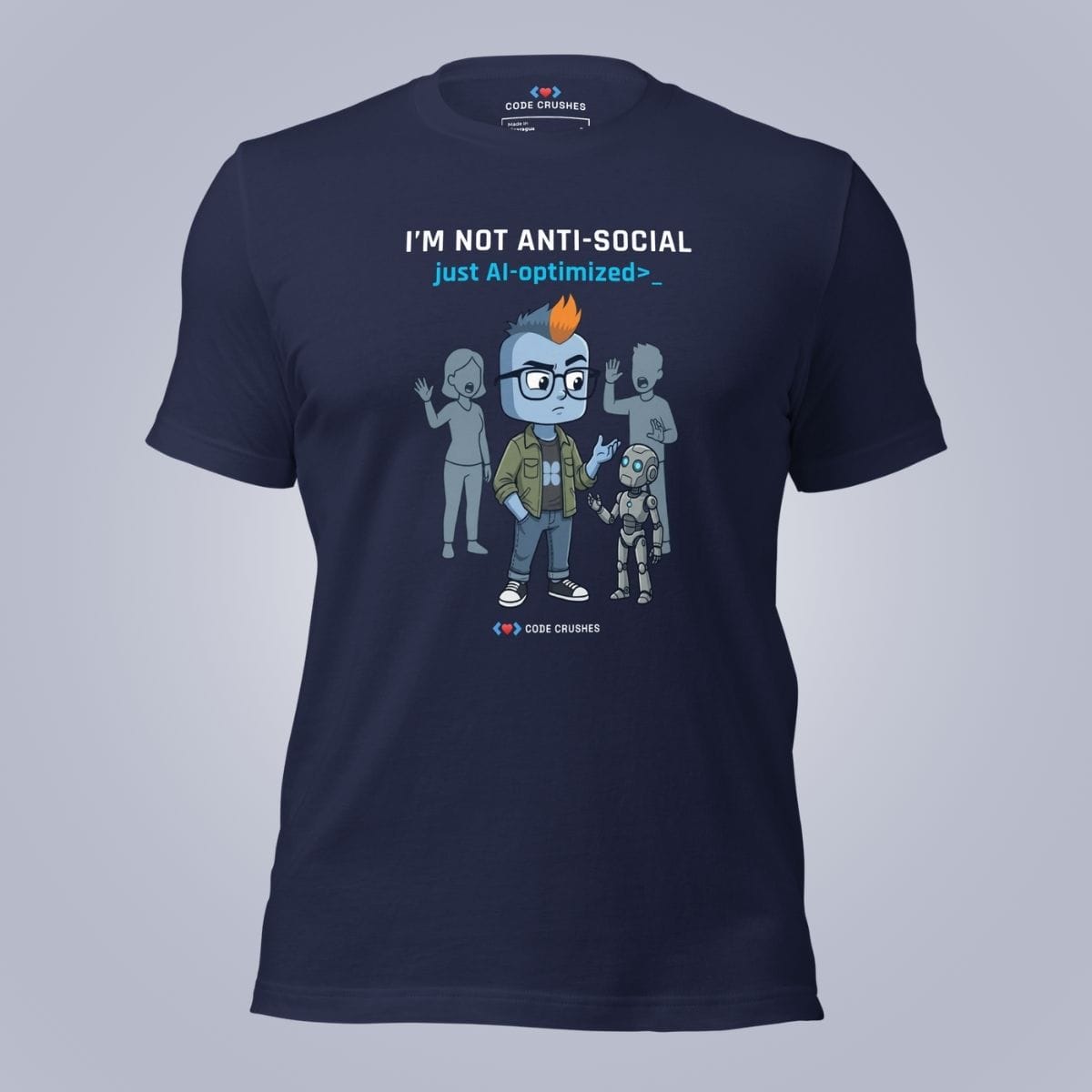 Code Crushes T-SHIRT Navy / S I'm Not Anti-Social T-Shirt