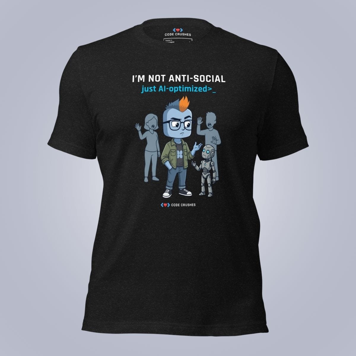 Code Crushes T-SHIRT Black Heather / S I'm Not Anti-Social T-Shirt