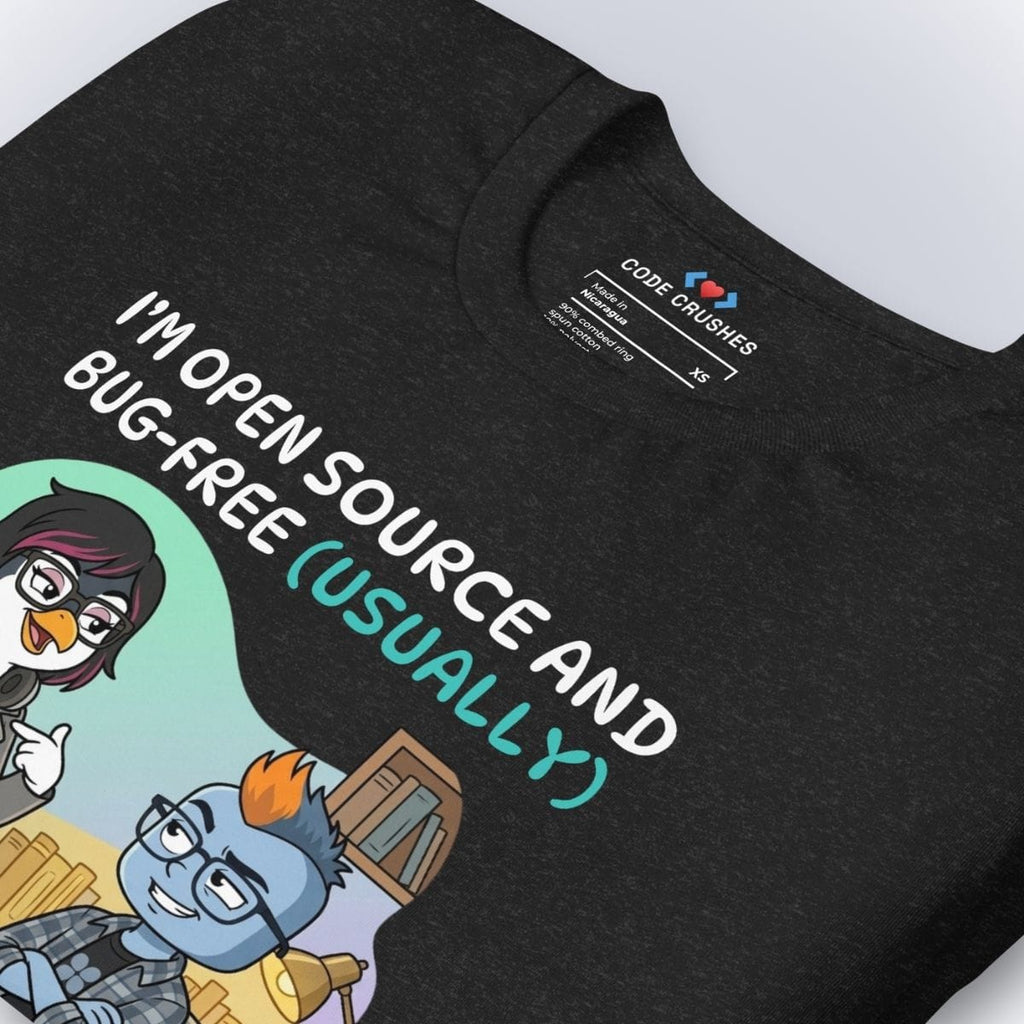 Code Crushes T-SHIRT I'm Open Source and Bug-Free (Usually) T-Shirt
