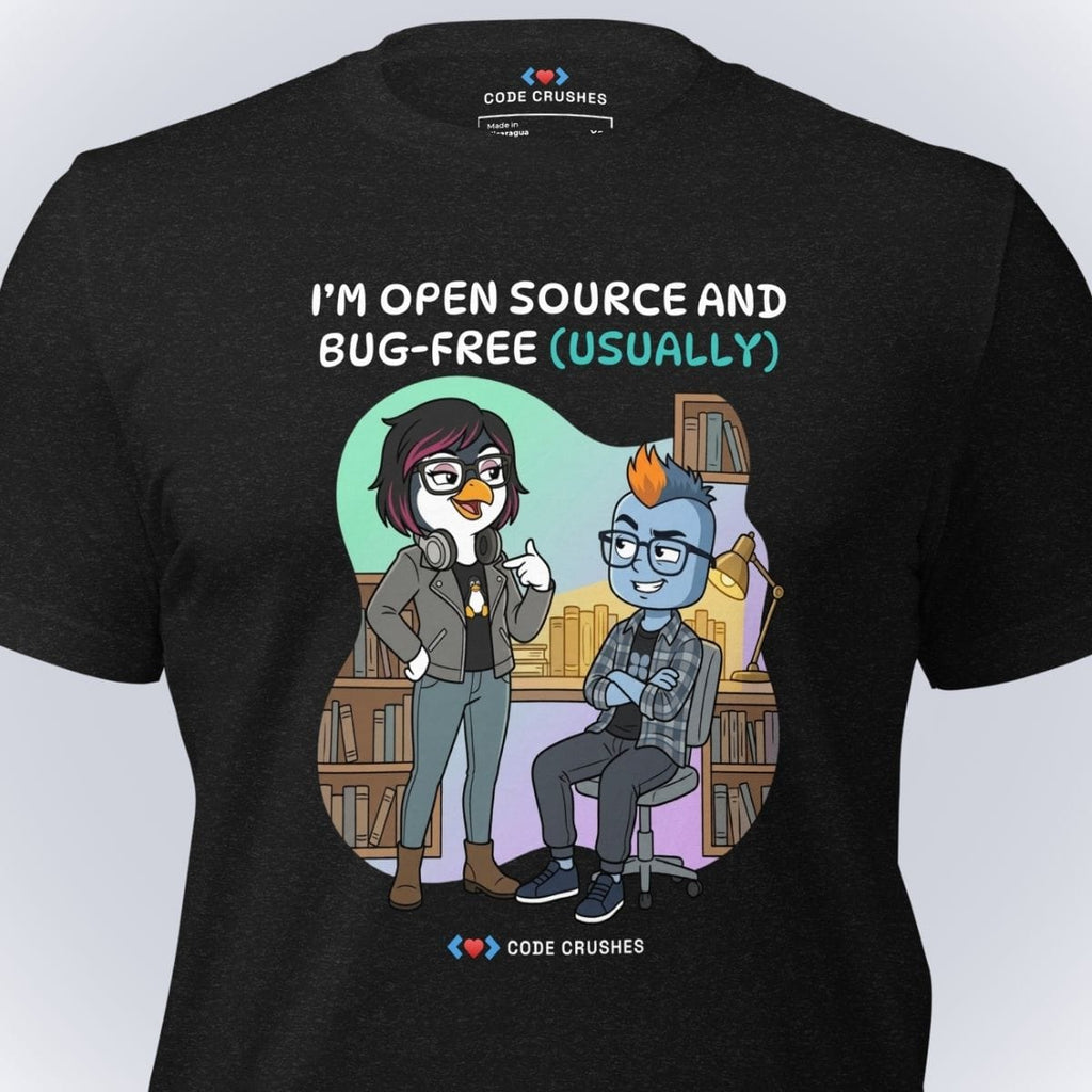 Code Crushes T-SHIRT I'm Open Source and Bug-Free (Usually) T-Shirt