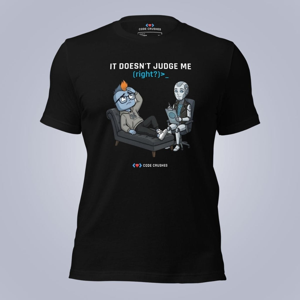 Code Crushes T-SHIRT Black / S It Doesn't Judge Me (Right?) T-Shirt