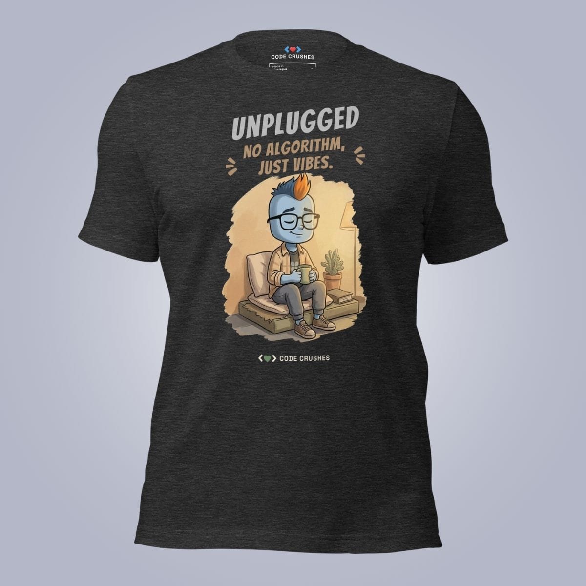 Code Crushes T-SHIRT Dark Grey Heather / S Unplugged. No Algorithm, Just Vibes. T-Shirt
