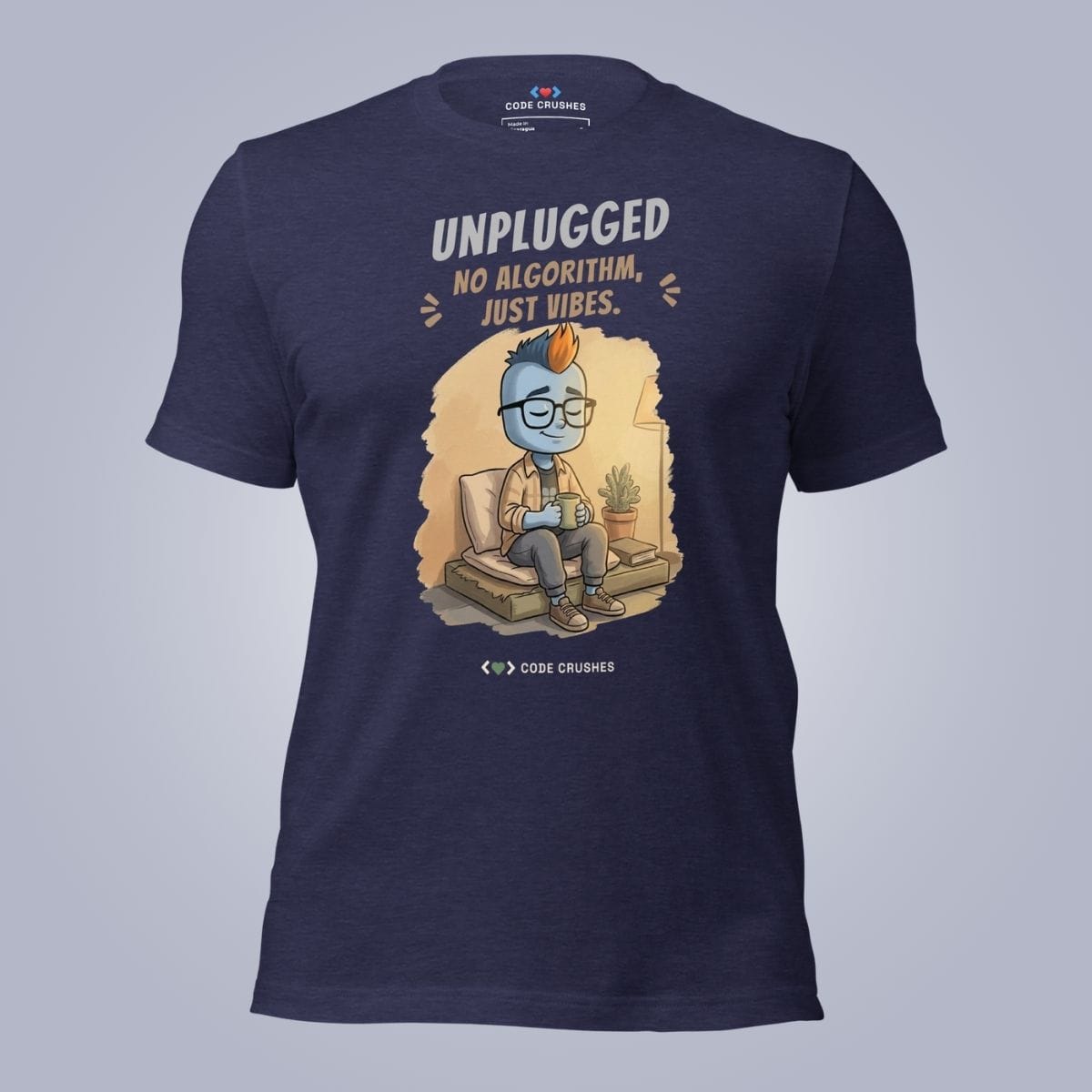 Code Crushes T-SHIRT Heather Midnight Navy / S Unplugged. No Algorithm, Just Vibes. T-Shirt