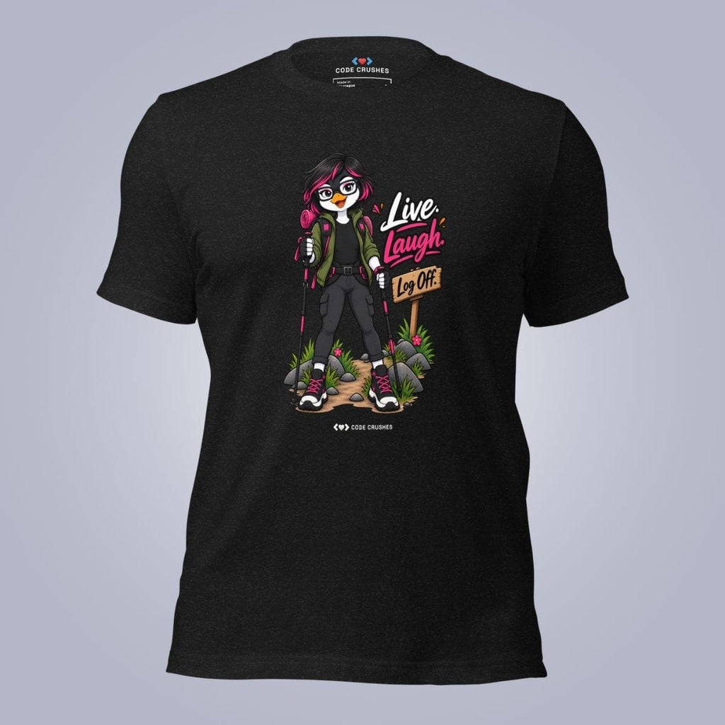 Code Crushes T-SHIRT Black Heather / S Live. Laugh. Log Off. T-Shirt
