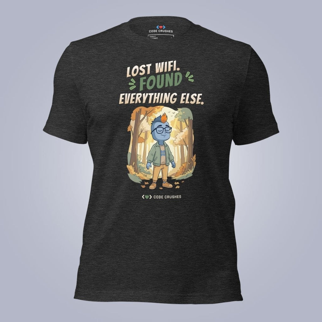 Code Crushes T-SHIRT Dark Grey Heather / S Lost WiFi, Found Everything Else T-Shirt