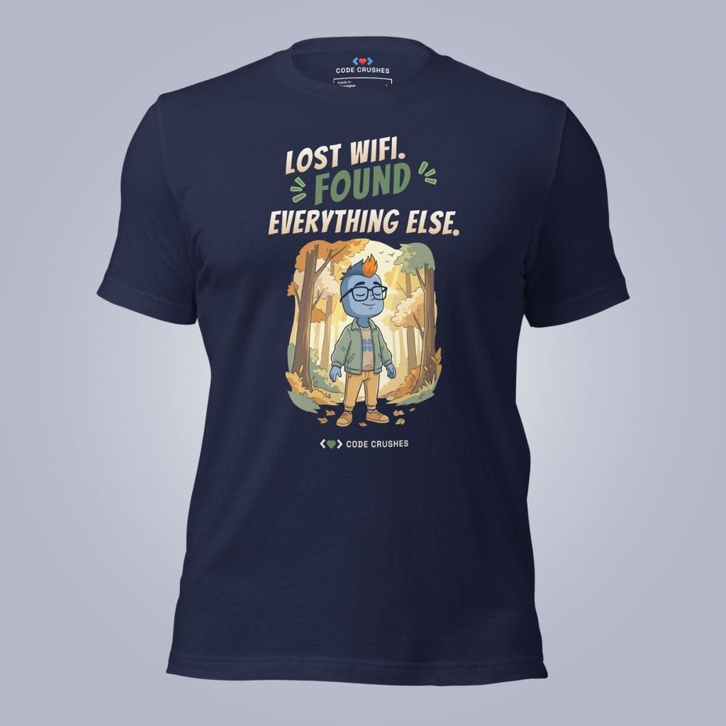 Code Crushes T-SHIRT Navy / S Lost WiFi, Found Everything Else T-Shirt