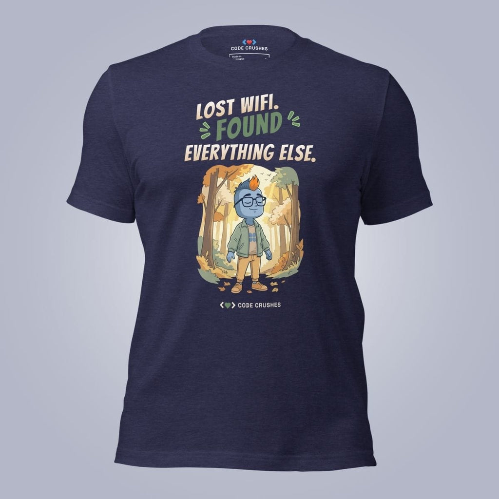 Code Crushes T-SHIRT Heather Midnight Navy / S Lost WiFi, Found Everything Else T-Shirt