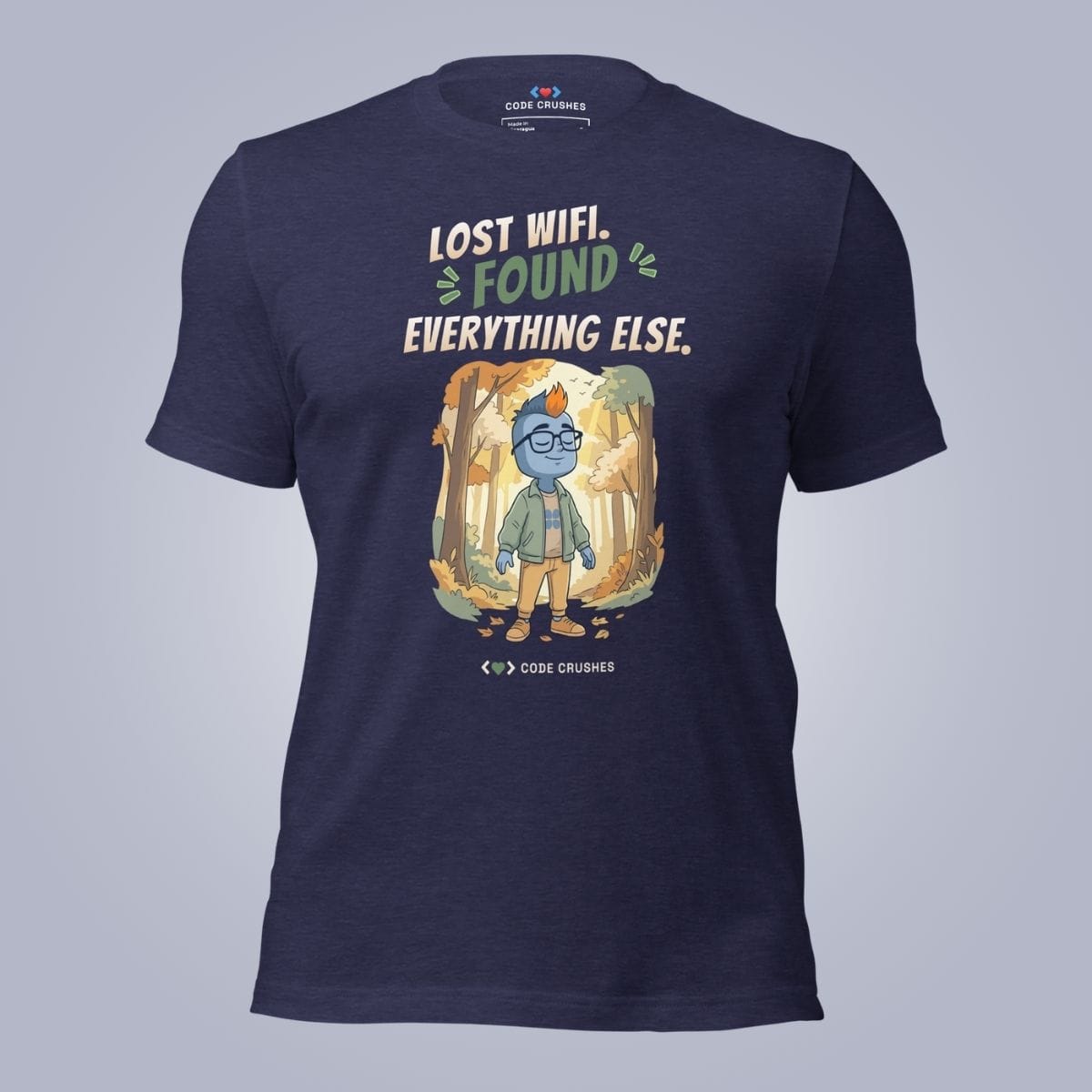 Code Crushes T-SHIRT Heather Midnight Navy / S Lost WiFi, Found Everything Else T-Shirt