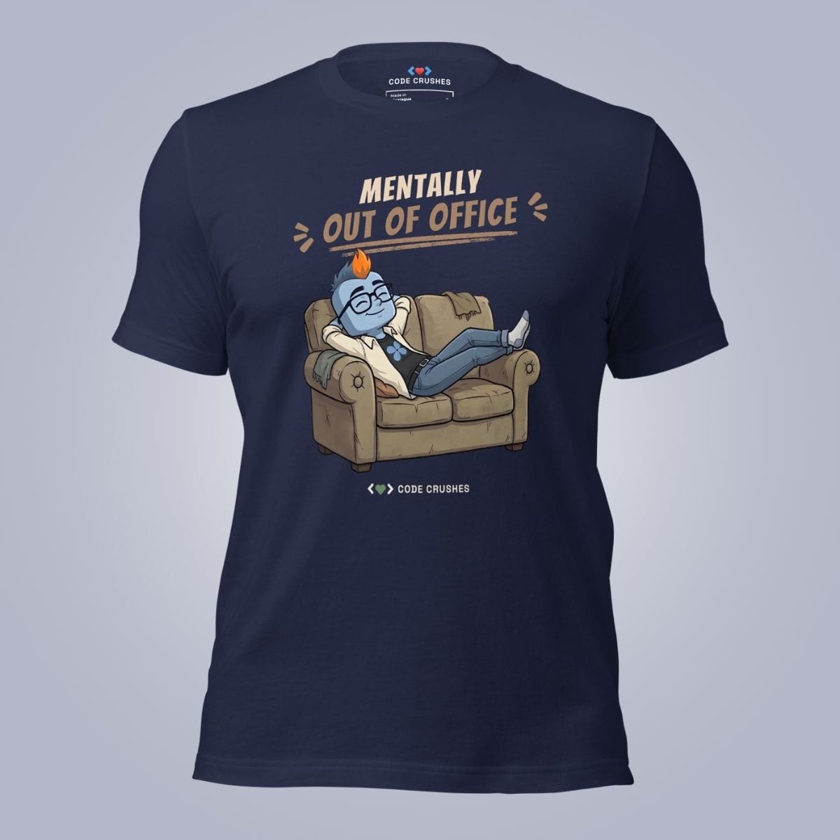 Code Crushes T-SHIRT Navy / S Mentally Out of Office. T-Shirt