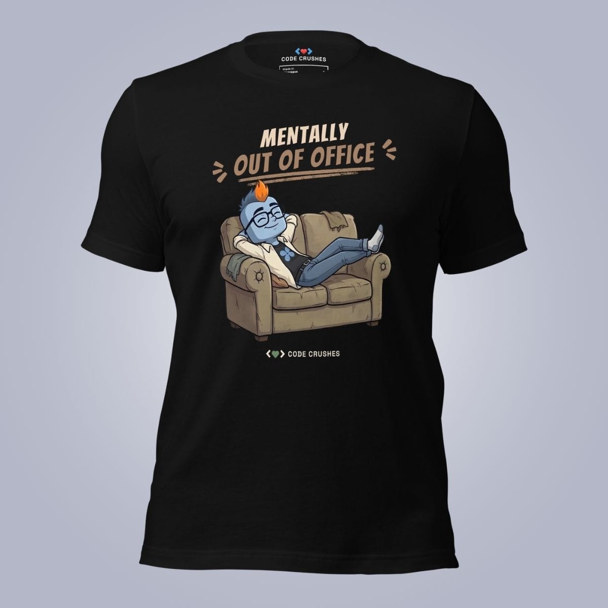 Code Crushes T-SHIRT Black / S Mentally Out of Office. T-Shirt