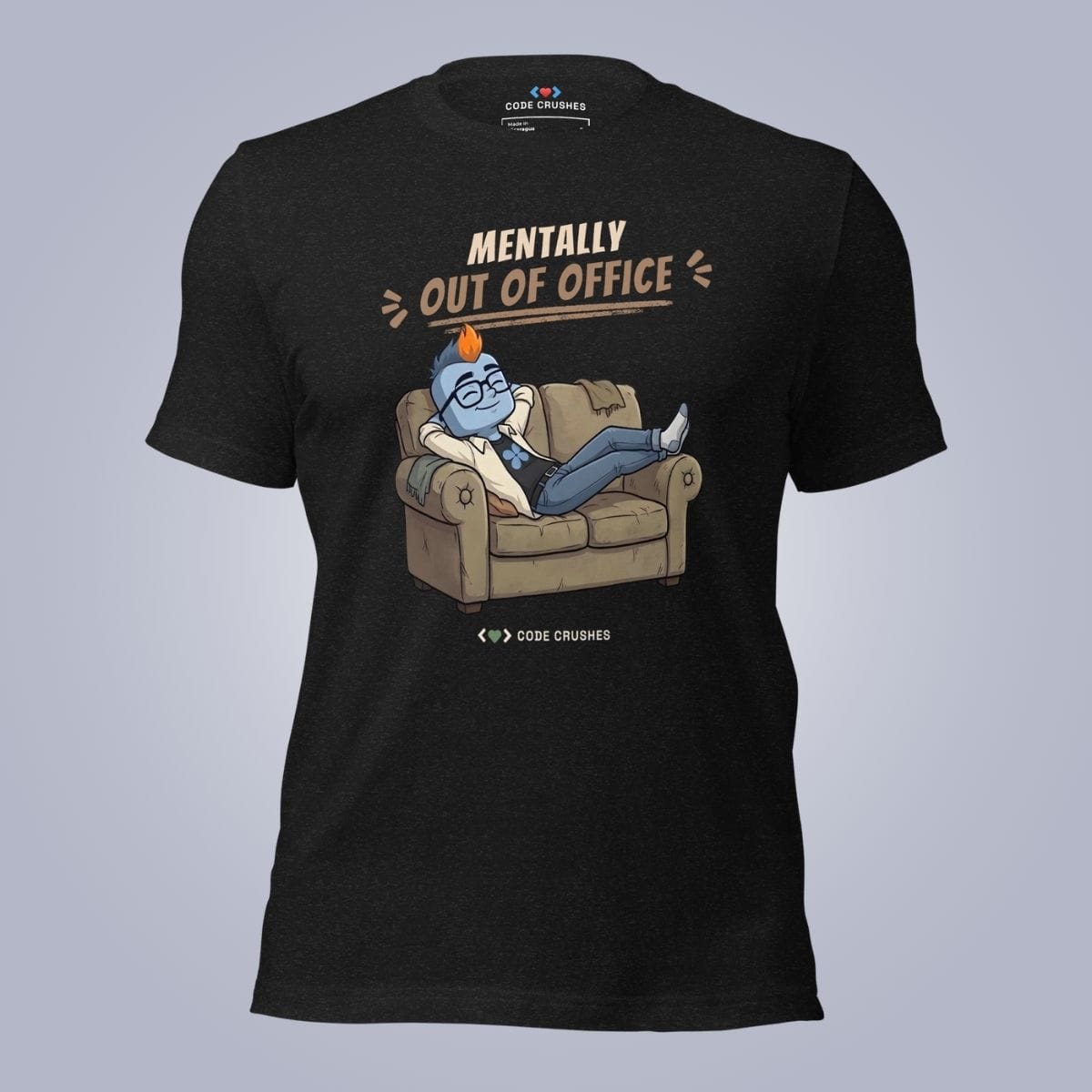 Code Crushes T-SHIRT Black Heather / S Mentally Out of Office. T-Shirt