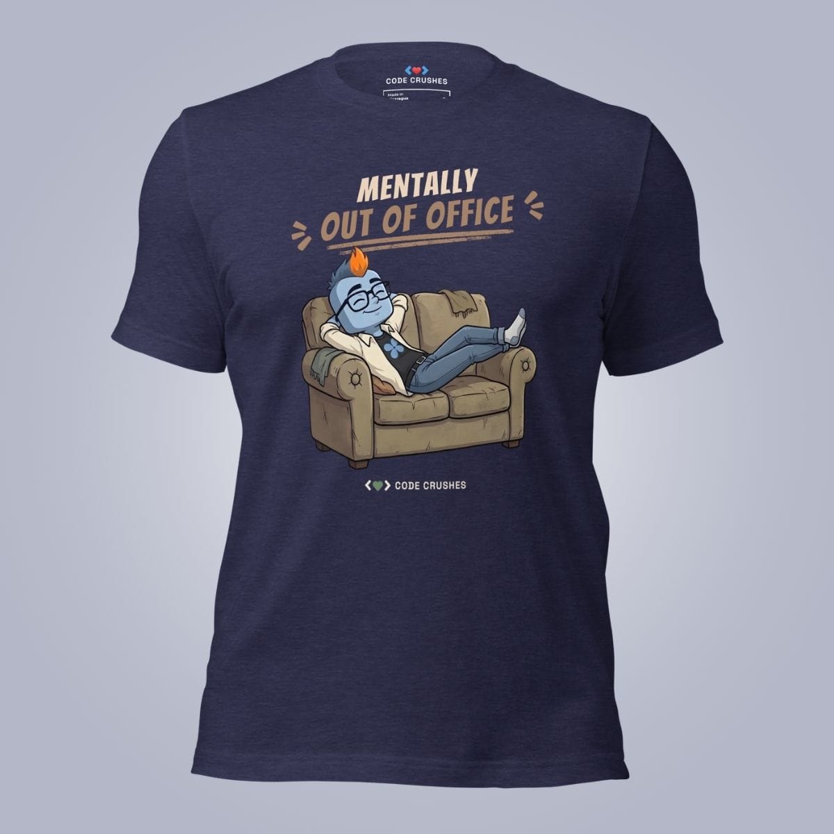 Code Crushes T-SHIRT Heather Midnight Navy / S Mentally Out of Office. T-Shirt