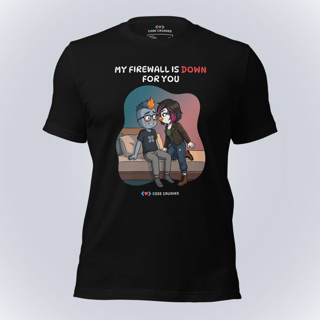Code Crushes T-SHIRT Black Heather / S My Firewall Is Down for You. T-Shirt