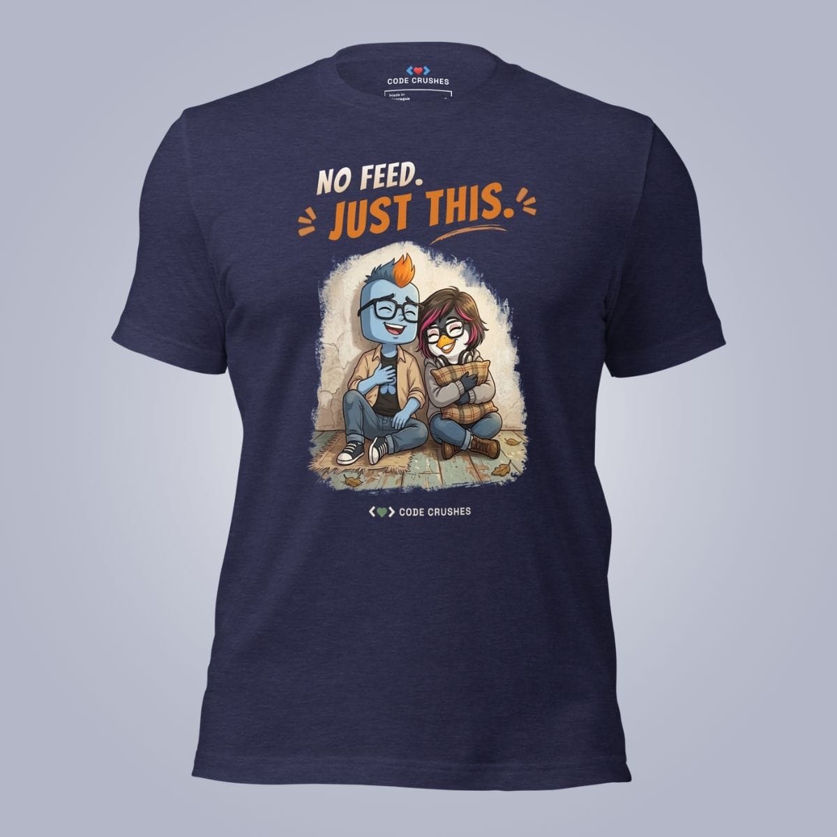 Code Crushes T-SHIRT Heather Midnight Navy / S No Feed. Just This. T-Shirt