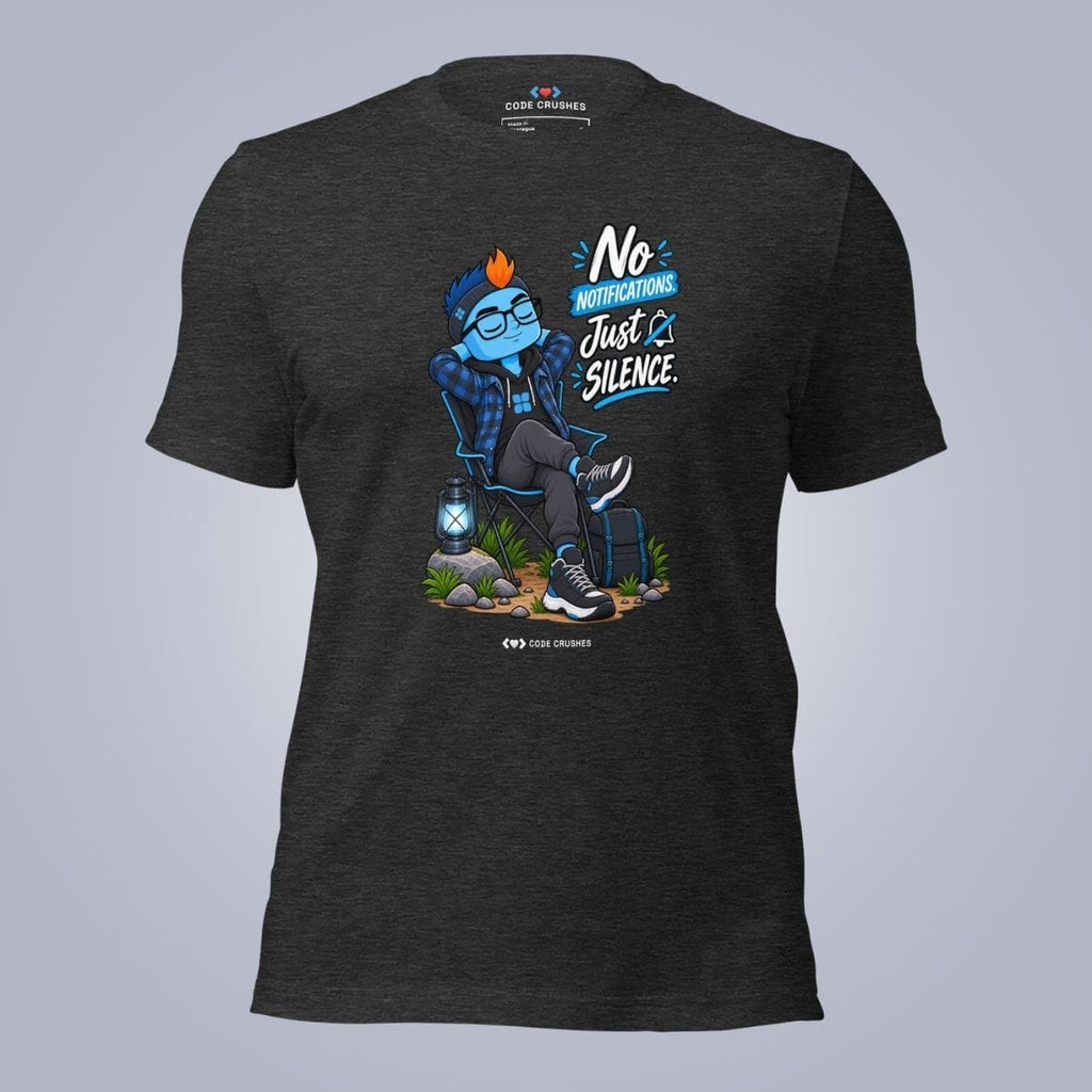Code Crushes T-SHIRT Dark Grey Heather / S No Notifications, Just Silence T-Shirt