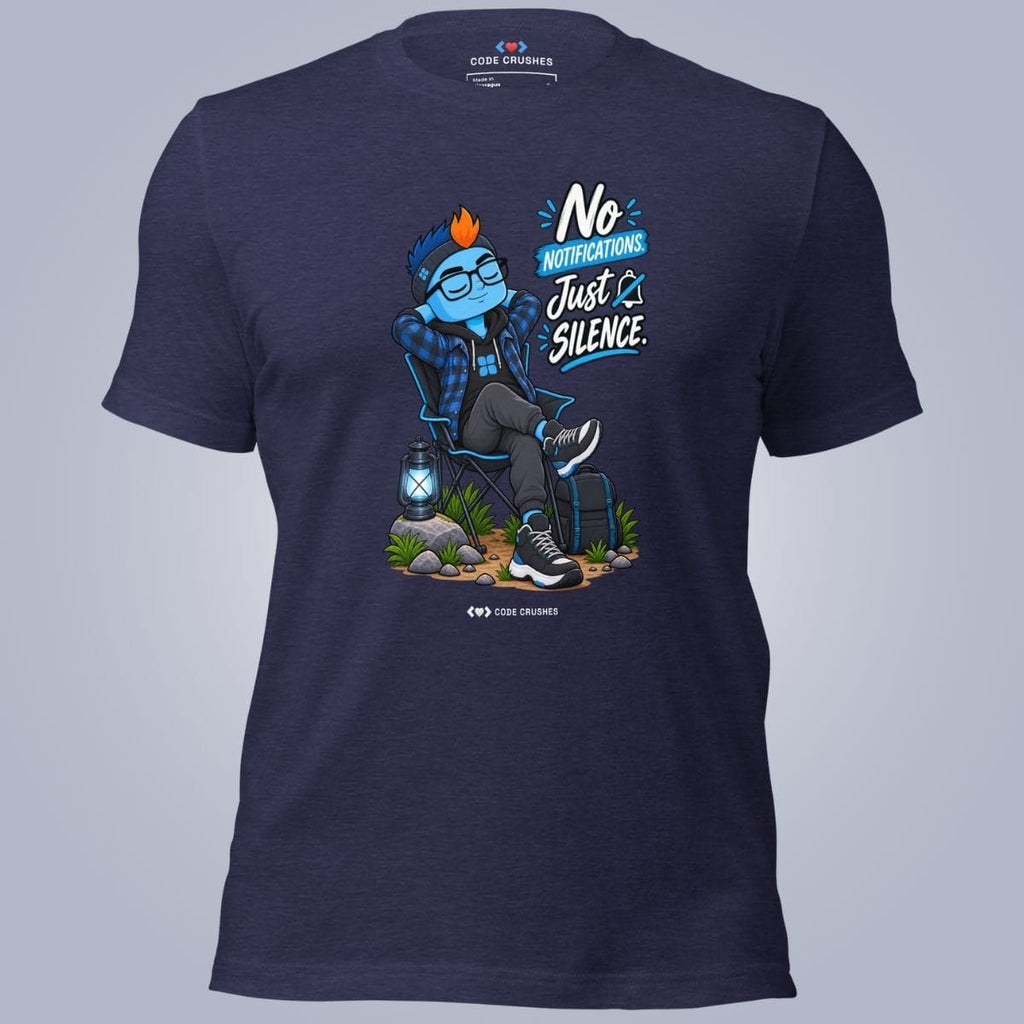 Code Crushes T-SHIRT Heather Midnight Navy / S No Notifications, Just Silence T-Shirt